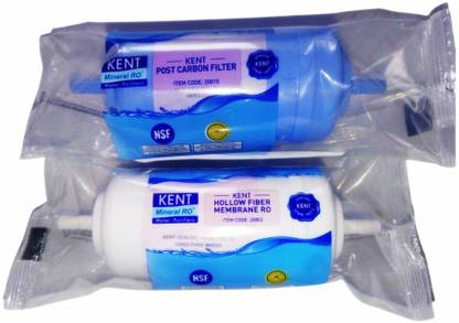 KENT RO 2pc Combo UF Filter + Post Carbon Filter 4" Small Size Post Carbon Filter 4 Inch Water Filter Inline Carbon Filter and 4" Small Size UF Filter 4 Inch Hollow Fiber UF Membrane Suitable for all Other Kinds of RO UV UF Mineral Water Purifiers Service Replacement RO Spare Part RO Service Kit Solid Filter Cartridge