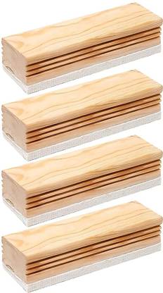 YAJNAS Non Magnetic Wooden Premium Non - Magnetic Wooden White & Black Board Duster | Black & White Board Wooden Duster, Whiteboard Eraser for Erasing White Board Marker or Chalk Board Writing Erasing Wooden Duster - (Pack of 4) Dusters