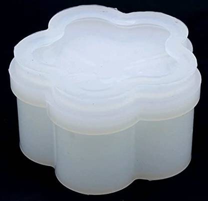 Ditya Crafts Jewelry Box Molds with Lid, Resin Jewelry Container Box Epoxy Molds for Resin Crafts DIY for Cement Clay Crafts, Jewelry Accessories Storage (Flower ) Shape