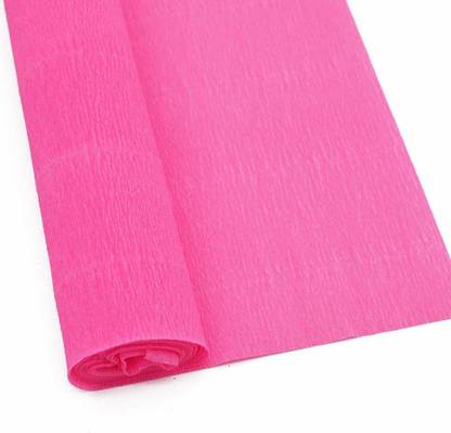 3A Featuretail Pink 8ft Length/20in Width Crepe Paper Roll/Wrinkled Paper for Flower Making, Bouquet Wrapping and Craft