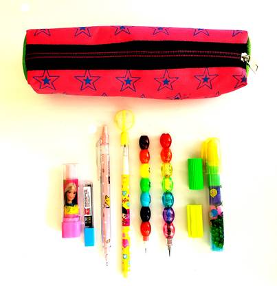 ShopTalk Pencil And Eraser School set Combo Set of 8 pencil eraser set with Pouch