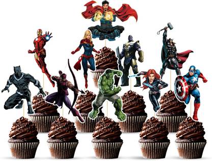 ZYOZI 10 pcs Cup Cake Toppers for Hulk Theme Party Cake Decorations Cupcake Topper