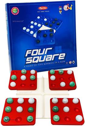 Miniature Mart Four Square A Game Of Five Marbles In A Row, Aim To Be The First To Make 5 Marbles Of The Same Colour In A Row By Placing & Turning Board Game Accessories