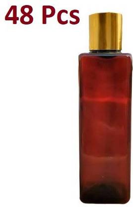 JARBAZAAR 100 ML EMPTY REFILLABLE PET BOTTLES AMBER COLOR WITH GOLDEN METALLISED CAP 100 ml Glass Bottle