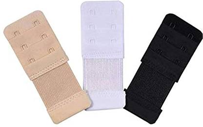 Dazr Bra Hook Extender-2 Hook - 2 Eye (with Extra Elastic) –Save Your Bra Increase Band Length_Bra Hooks for Women Pack of 3 Multicolor Hook Extender