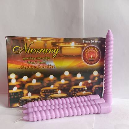 NAC Navrang Aroma Pack of 4 Spiral Taper Candles Candle