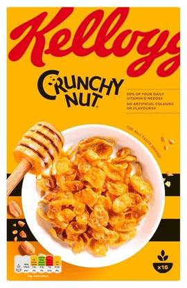 Kellogg's CRUNCHY NUT CEREAL IMPORTED MADE IN UK Box