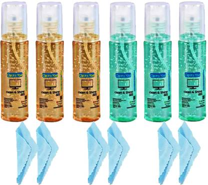 CORSOR Liquid Cleaning Gel with Cloth to Clean Mobile/Laptop Screen Pack of 6 for Computers, Laptops, Mobiles