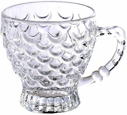 Bold and Wide Pack of 6 Glass FISH TEA CUP 210ML 6PCS