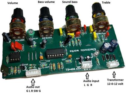 Next Level Bass treble board kit with low pass filter dual supply (12-0-12 volt ) preamplifier Electronic Components Electronic Hobby Kit