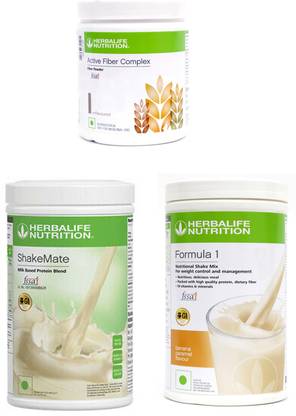 HERBALIFE Formula 1Shake Mix Banana Flavor With Shake Mate And Active Fiber Complex Combo