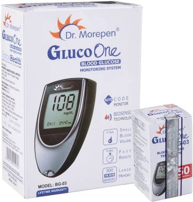 Dr Morepen BG-03 Gluco One Glucometer Combo, 50 Stri