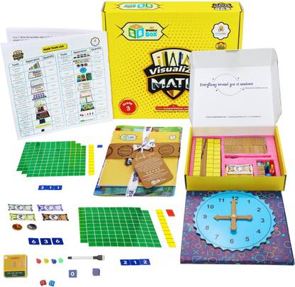 Sparklebox Math Learning Kit for Grade 3 | Educational Toy with 17 Fun Activities, Mental Games for Kids | Age 6 Years and Above | Fun Number Counting, Addition and Subtraction.