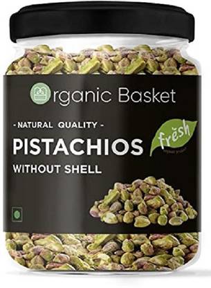 Organic Basket Pistachios Kernels Without Shell Mota Pista ( Pack of 250 Grams ) Pistachios