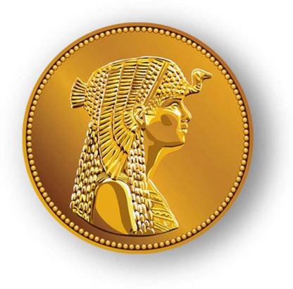 The Artment Coin of Queen Cleopatra Canvas (Matte Finish)- Yellow (Small) Canvas 11.81 inch x 11.81 inch Painting