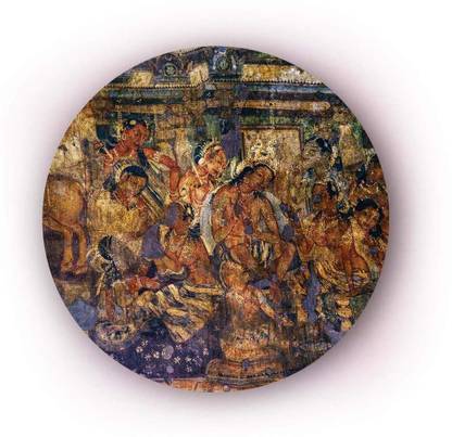 The Artment Bodhisattva Padmapani Canvas (Matte Finish)- Brown (Medium) Canvas 15.74 inch x 15.74 inch Painting