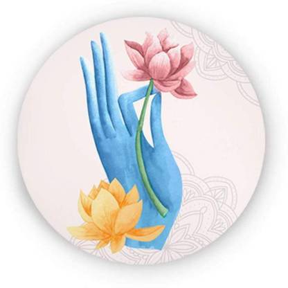 The Artment Lively Lotus and Colors Canvas (Matte Finish)- Multi (Medium) Canvas 15.74 inch x 15.74 inch Painting