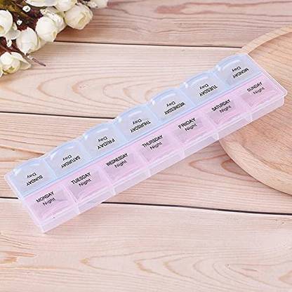 DEBIK 14 DAYS (2 TIMES A DAY FOR 7 DAYS) Weekly pill Case Medicine Tablet Dispenser Organizer Pill Box Pill Box