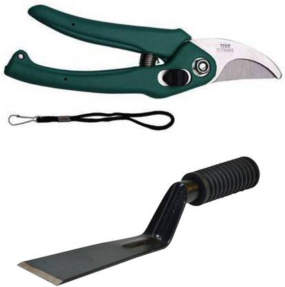 Ravel Professional Pruning Shear Cutter + 2 inch khurpa for All Purpose Garden Use Garden Tool Kit