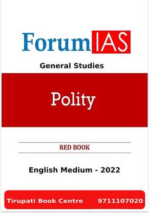 Forum IAS - General Studies - Red Book Polity - Printed Notes (English Medium) 2022 - Civil Service Prepration (Photocopy) - 2022