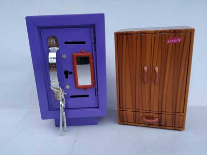 KRISH TOYS TOY WARDROBE & BABY SAFE LOCKER WITH KEY FOR KIDS COMBO PACK
