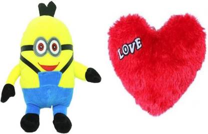 UNIQUE SKB Toys Minion With Lovely Red Heart  - 20 cm