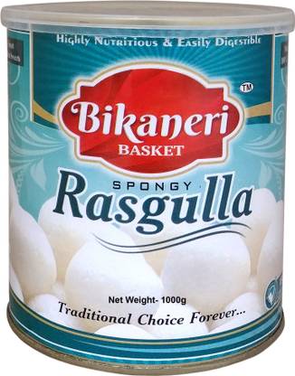 Bikaneri Basket Spongy Rasgulla Tin  (1000 g) at Rs. 115
