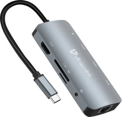 Ultraprolink 9in 1 Type C to HDMI,USB &100W PD port,Audio 3.5mm,Car Readers,Ethernet port UL1057 USB Hub