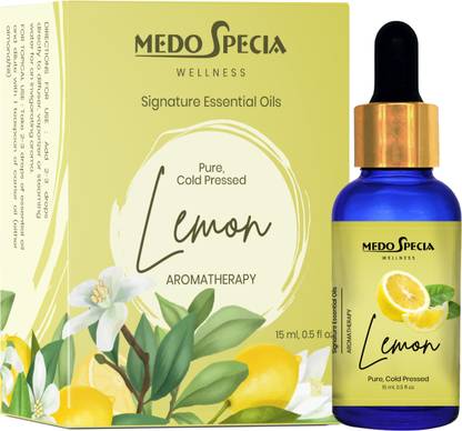 Medo Specia Lemon Essential Oil, Cold Pressed, 100% Pure and Natural-For Aromatherapy and Topical Use-With Dropper (15 ml)