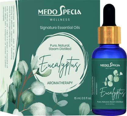 Medo Specia Eucalyptus Essential Oil, Steam Distilled, 100% Pure and Natural-For Aromatherapy and Topical Use-With Dropper (15 ml)