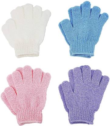 Yutiriti Set Of 4 Pair Bath Gloves Spa Massage Body Scrubber Cleaner