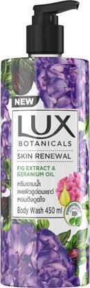 LUX Botanicals Skin Renewal Natural Body Wash | Geranium Oil & Fig Extract 450ml