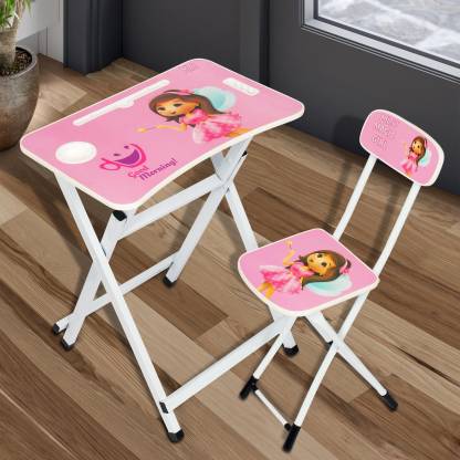 MLU Baby desk/kids study table and chair set / Folding pink Metal Desk Chair