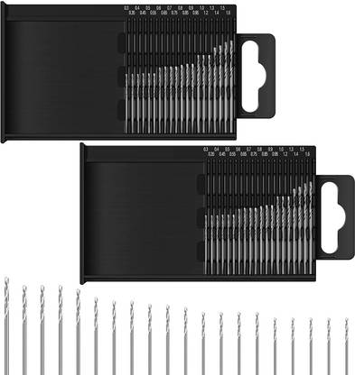 uptodatetools 0.3-1.6 mm Shank Mini Micro Drill Bit Set Tiny Mini Small Drill Bits Full-Ground HSS Twist Drill High Speed Steel Boards Tiny Drill Bits for Dill 20 Pieces HSS Mini Micro Drill Bit