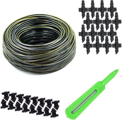 Bhagirath Drip Irrigation 4MM Feederline Pipe with 4mm Pin Connector (100 Meter) Drip Irrigation Kit