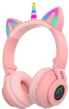 stylie modern Alternatives Led Cat Ear Noise Cancelling Headphones Pink Bluetooth