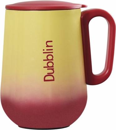 DUBBLIN Rugby Stainless Steel Unbreakable double wall Insulated mug with handle and lid wide mouth Keeps beverages Hot & Cold Stainless Steel Coffee Mug