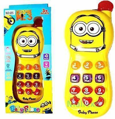 phcollection Cartoon Musical Mobile Phone Toys for Boys and Girls Set of 1 Music Mobile Toys for Girls Multi-Color Learning Mobile Phone for Kids (Yellow) (Yellow) (Multicolor)