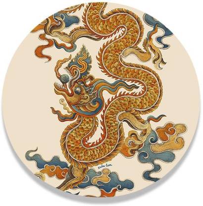 The Artment Lucky Loong Canvas (Matte Finish)- Brown (Small) Canvas 11.81 inch x 11.81 inch Painting