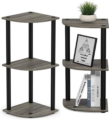 GUJJU BAZAR GujjuBazar 3 Tier Corner Shelve 2'6" H/1'W/1'D MDF (Medium Density Fiber) Wall Shelf