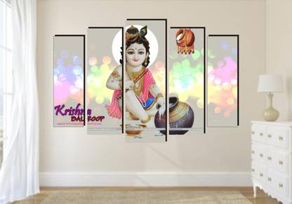 Approach home Decor 68 cm lord krishna wall sticker 3d Self Adhesive Sticker