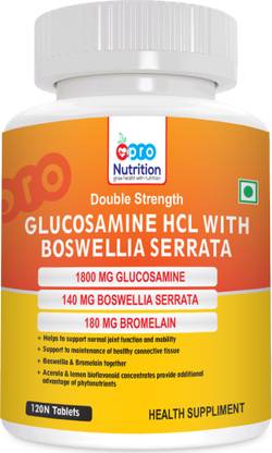 PRONUTRITION Glucosamine With Boswellia & Bromelain Double Strength-120 Tablets