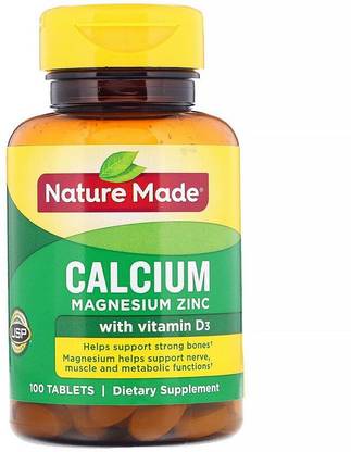 Nature Made Calcium Magnesium Zinc with Vitamin D3, 100 Tablets