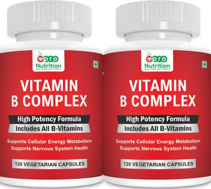 PRONUTRITION B Complex Vitamins - ALL B Vitamins B12,B1,B2,B3,B5,B6,B7,B9-Pack of 2 Bottles