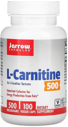Jarrow Formulas L-Carnitine 500, 500 mg, 100 Veggie Caps
