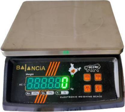 MEZIRE ®Balancia (Steel Platform) 30kg Double Display Weight Machine, Quality Weighting Scale Up To Capacity- 30kg Weighing Scale (Black)(Platform Size- 170 x 210mm, Dual Display, 4V Re-Chargeable Battery)#Made in India Weighing Scale