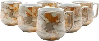 love unlimited Pack of 6 Bone China Premium Bone china Tea Cups Set | Coffee Mugs for Home Office Use