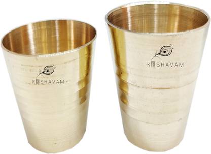 KESHAVAM (Pack of 2) 2-SET BRASS GLASS Glass Set Whisky Glass