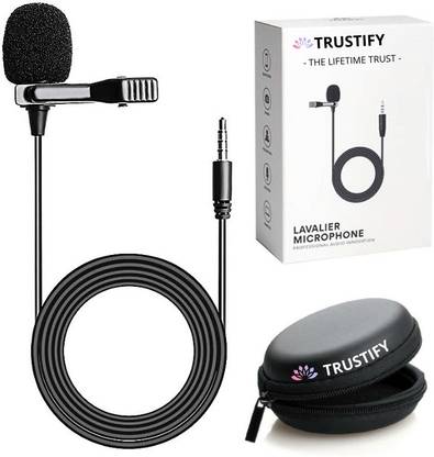 Trustify Microphone Lapel Collar Mic for Clear Voice Recording YouTube Vlogging Singing Teaching Mobile Video Recorder (Colour : Black)) AUX CONNECTOR TYPE
