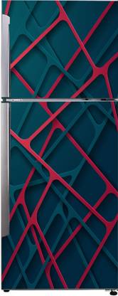 Khatwal Enterptises 60 cm Decorative abstract multicolor 3d rectangular design wallpaper fridge sticker Self Adhesive Sticker